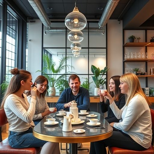 朋友们在广州中高端喝茶工作室享受茶时光