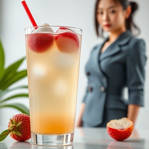 荔枝口味嫩茶饮品清爽诱人