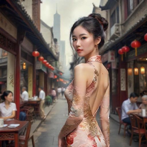 广州街头茶肆的热闹景象
