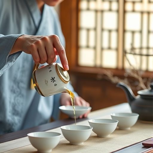 茶艺师在深圳龙岗品茶工作室泡茶