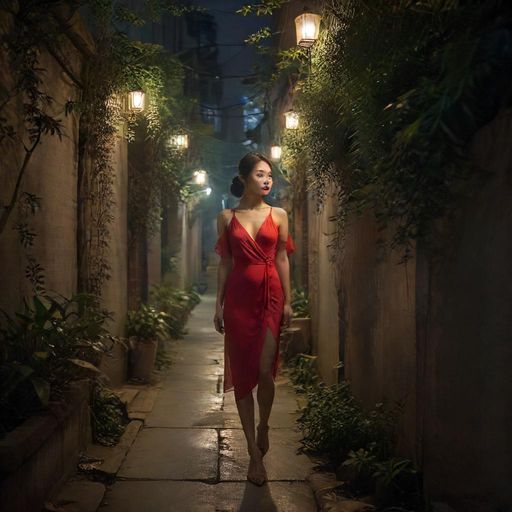 广州车陂夜晚小巷一角