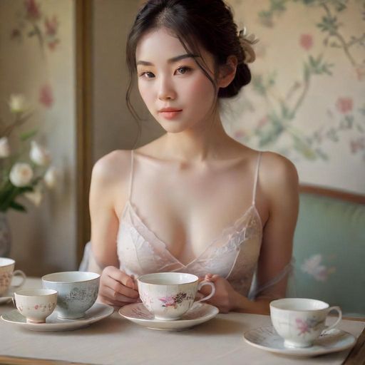 茶杯与点心搭配的优雅画面