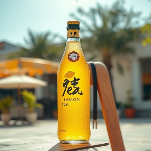 阳光下的柠檬茶散发清新气息