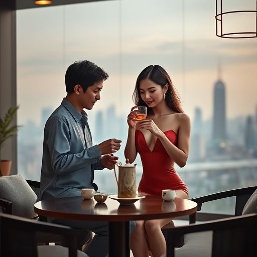 深圳光明喝茶模特商务场景