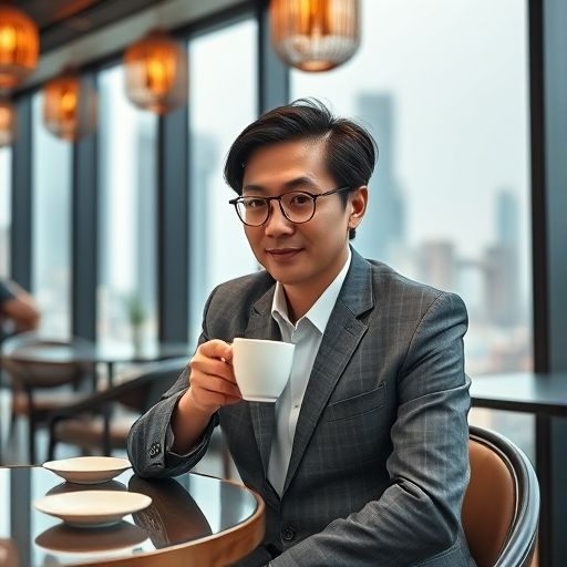 都市白领享受茶时光