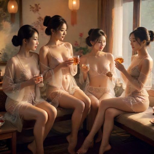 朋友在茶馆欢聚的画面