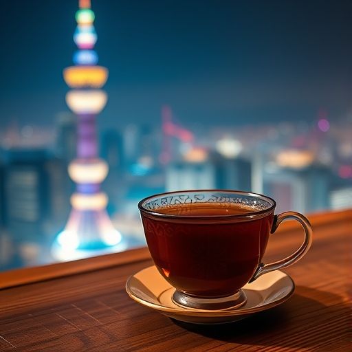 广州高端茶与城市夜景