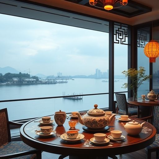 广州珠江边茶肆