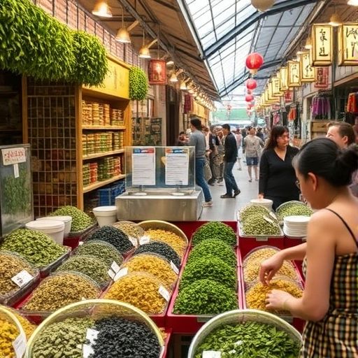 广州茶叶市场热闹场景