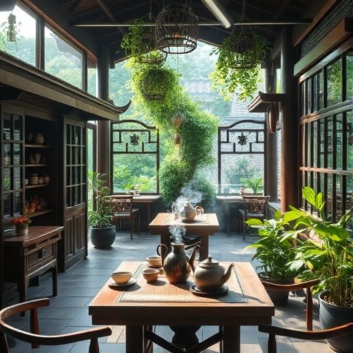 广州白云茶肆清晨景象