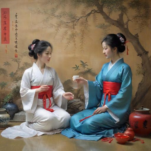 普洱茶泡开的唯美画面