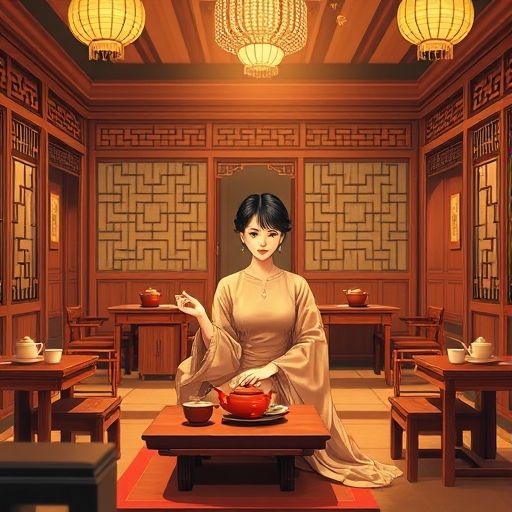 广州天河传统茶肆内部