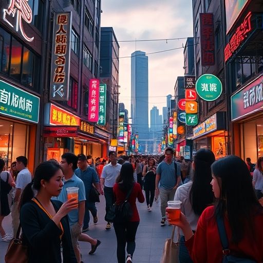 深圳街头嫩茶场景