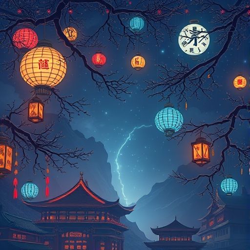 茶馆内的书法体验活动