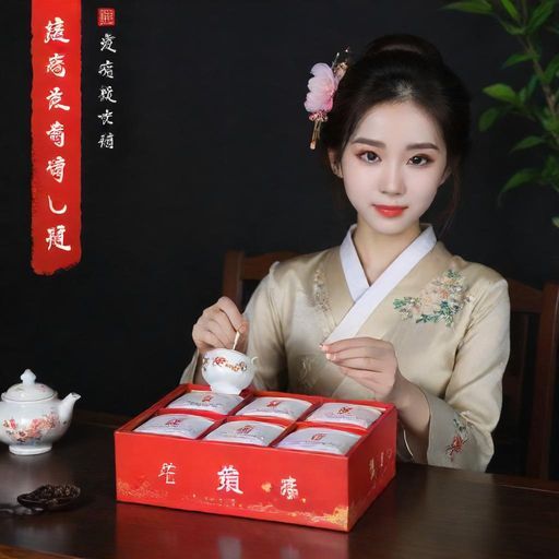 生日主题的茶礼盒画面