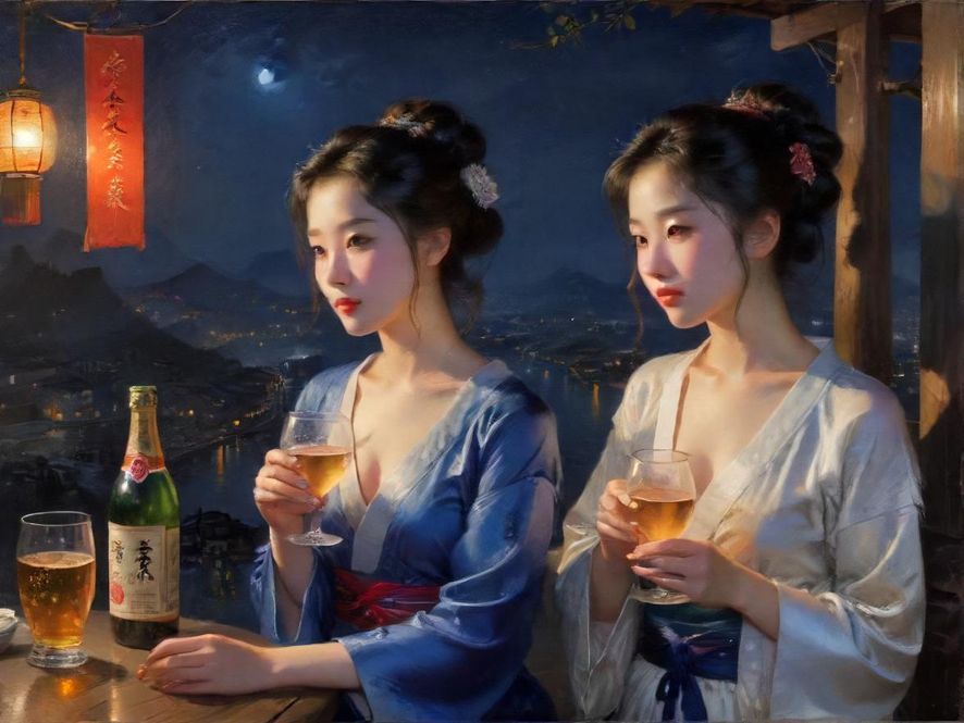 夜场派对的热闹场景
