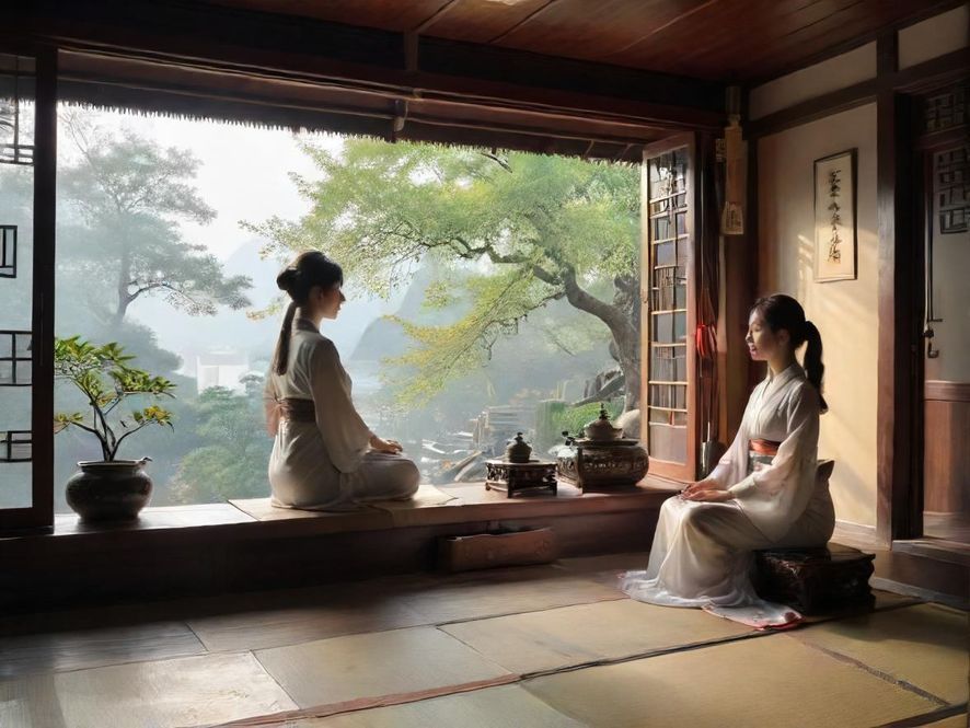 上海私密茶室内部一角