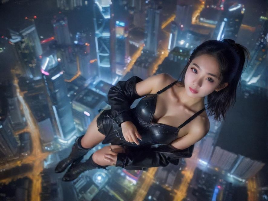深圳璀璨夜景，高楼林立，车水马龙，充满了都市的活力与神秘感