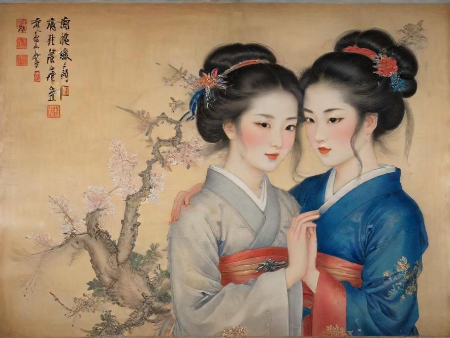 一位身着丝质长袍的魅惑少妇，背对镜头，侧身微露，在昏暗的氛围灯光下，坐在奢华的丝绒沙发上，营造出神秘而诱惑的氛围。