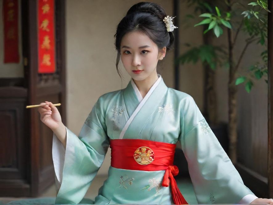 深圳高端会所内一位气质优雅的茶艺师正在专注地提供服务，背景是宁静雅致的茶室