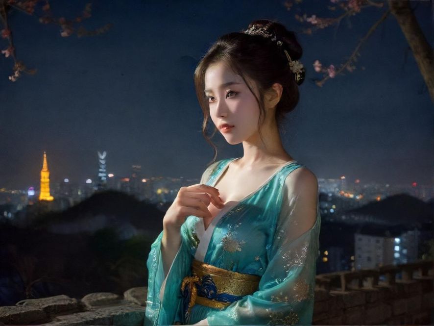 广州夜场灯红酒绿的俯视视角，霓虹灯光璀璨，展现城市夜景的魅力。