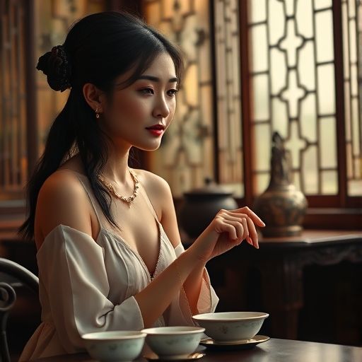私密茶社茶艺表演场景