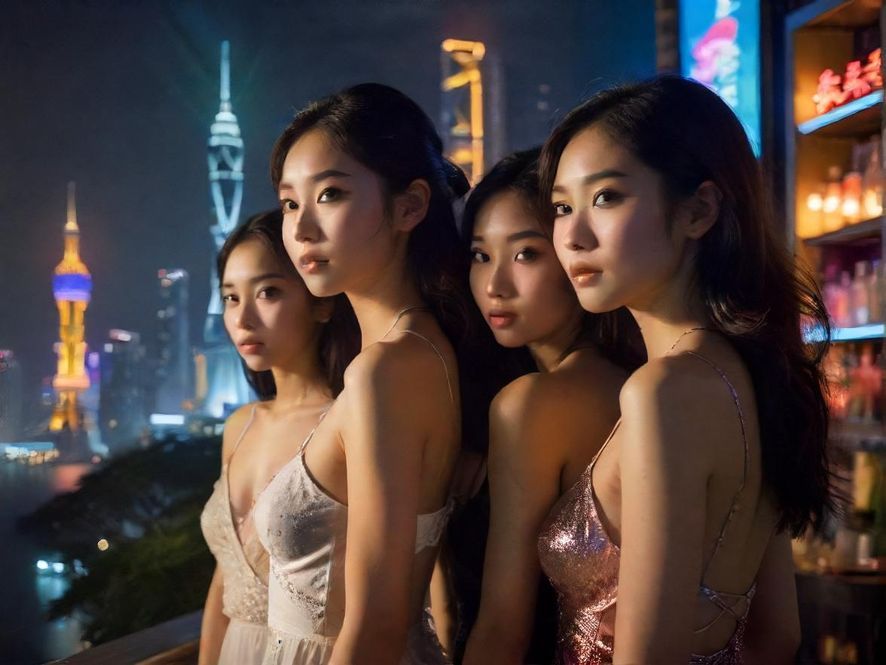 广州夜景下的娱乐氛围展示