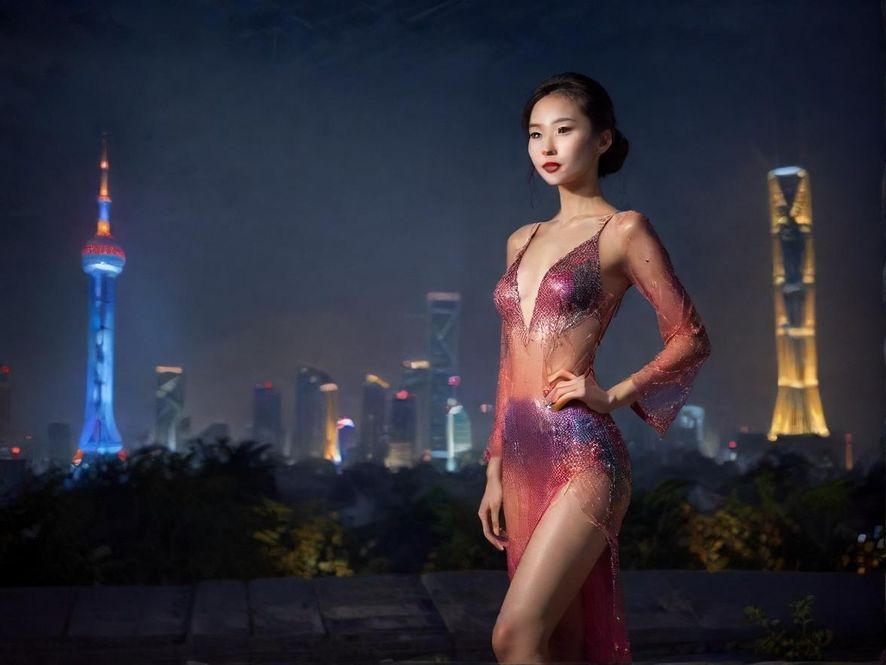 南京夜场的璀璨灯光