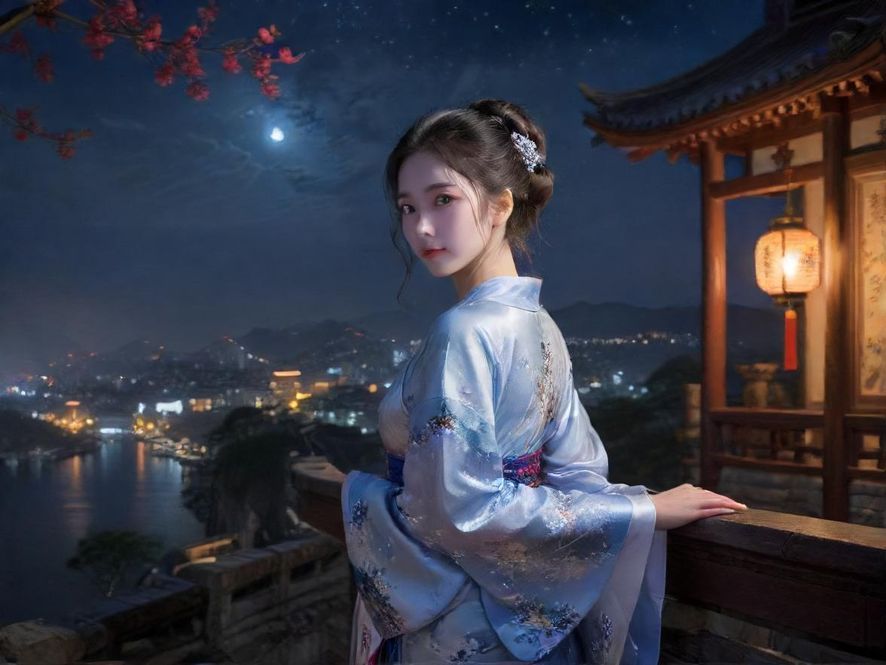 广西城市夜景,灯光璀璨,暗示丰富的休闲娱乐选择