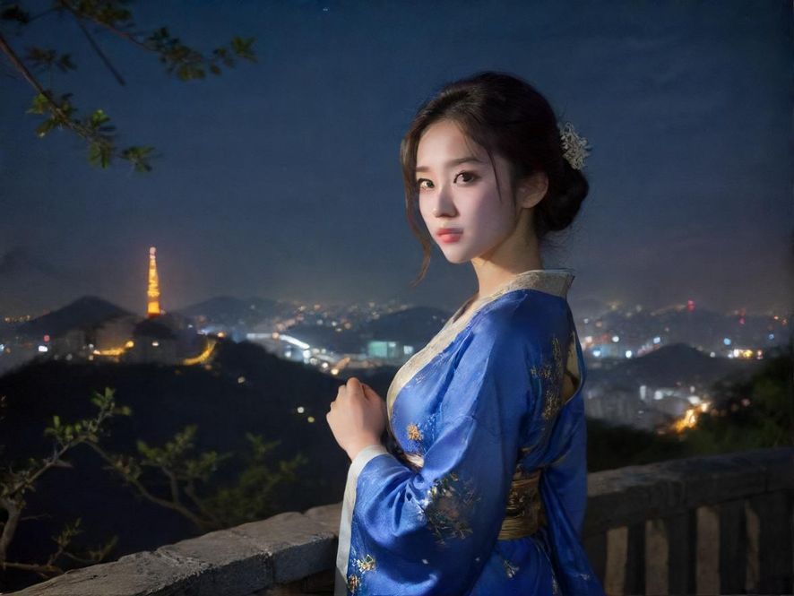 佛山夜色下的优雅身影