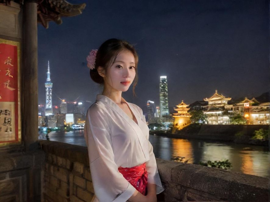 南宁某休闲会所的夜晚外观