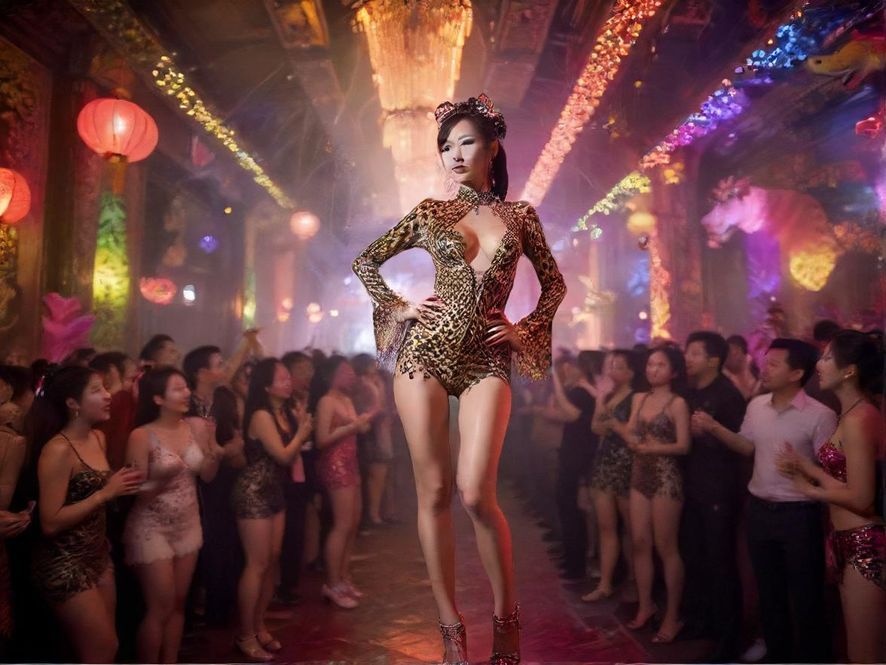 广东犬马之家夜场派对现场炫彩灯光实景