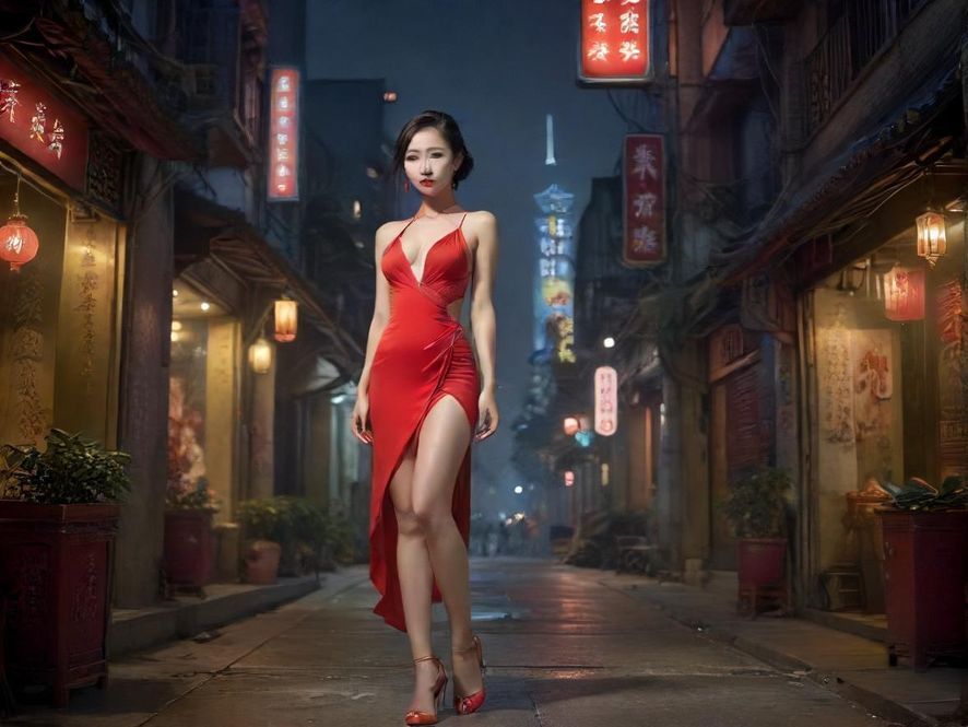 广州夜色下的休闲场所入口