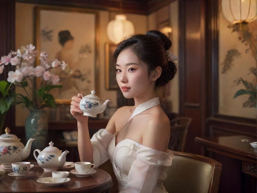 上海品茶工作室茶艺师表演场景