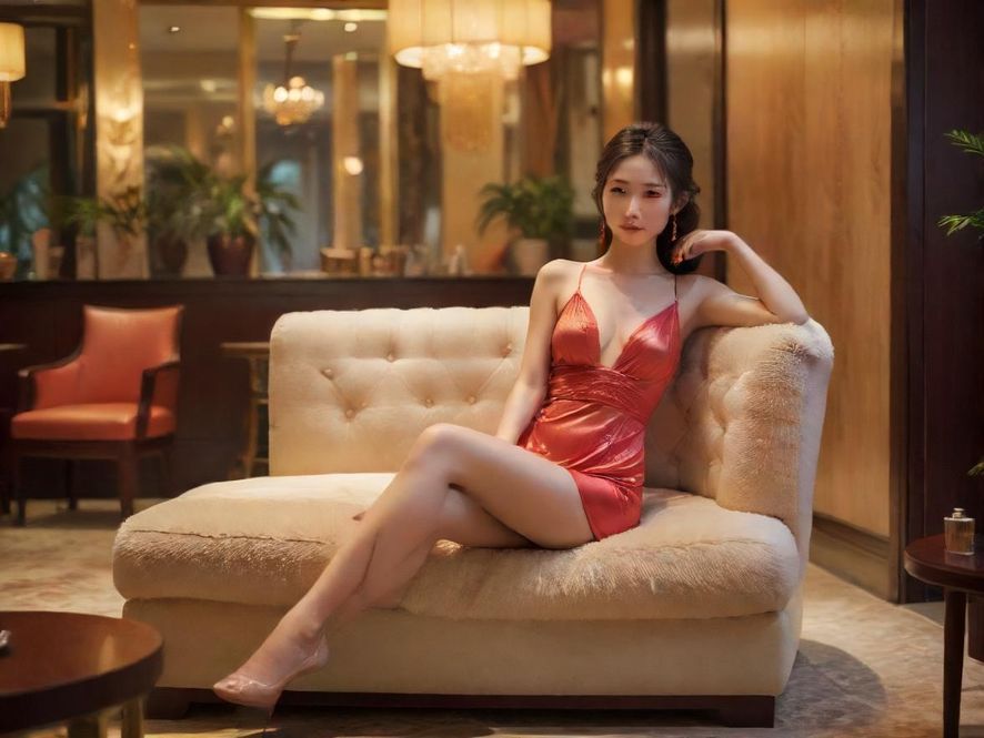 广州某休闲场所的舒适休息区