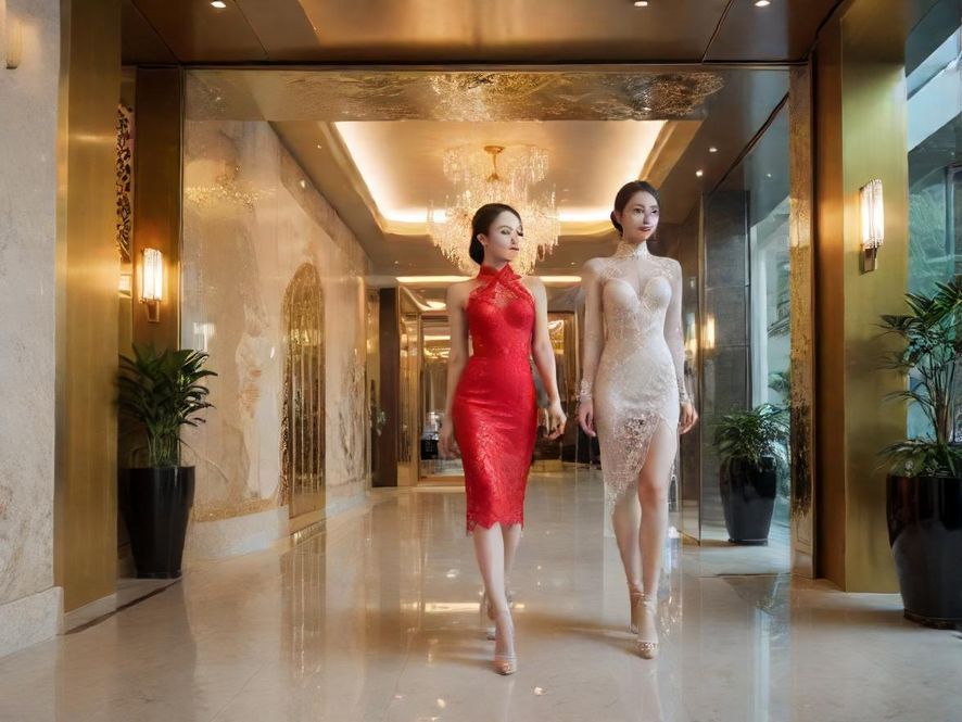 广州高端休闲会所的入口，设计现代而宽敞明亮，给人一种舒适放松的感觉。