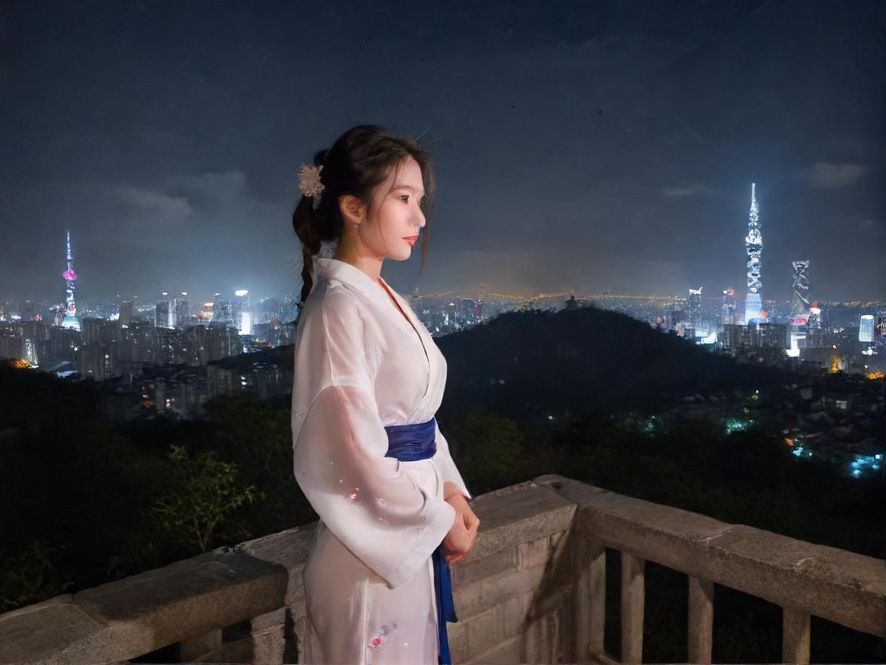 在深圳夜色中通过手机查找休闲娱乐场所