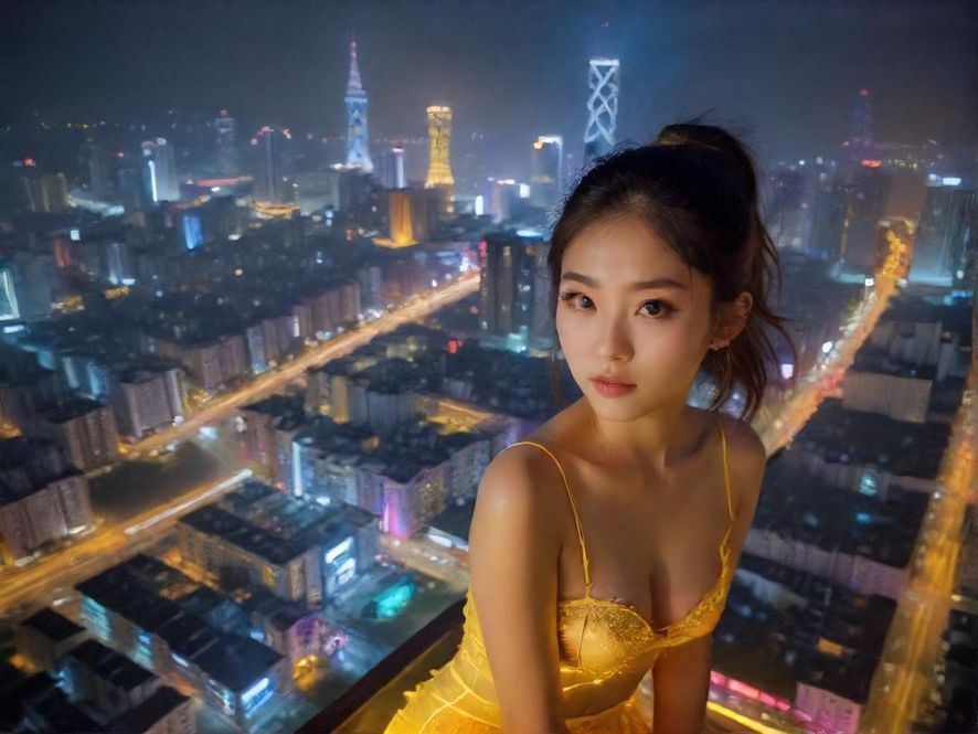 佛山夜景，城市灯火辉煌