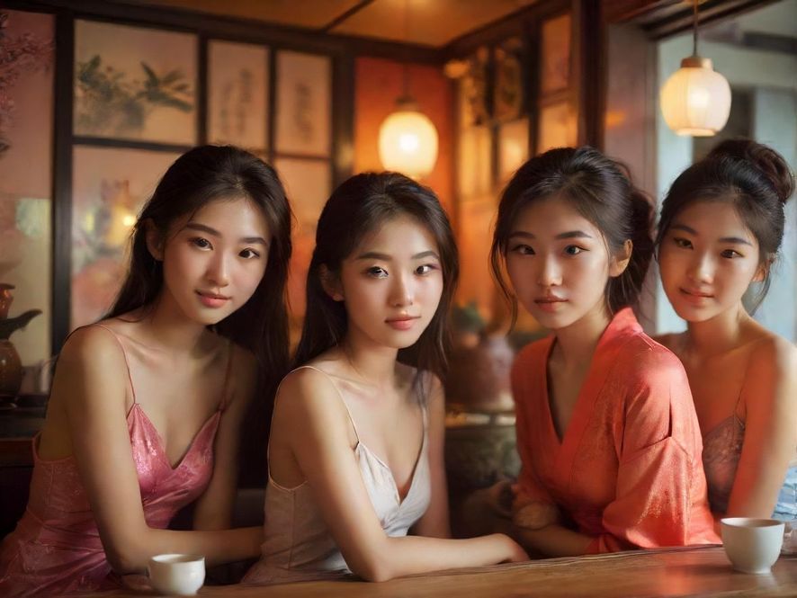 一个充满东方韵味的私密茶室，宁静而舒适