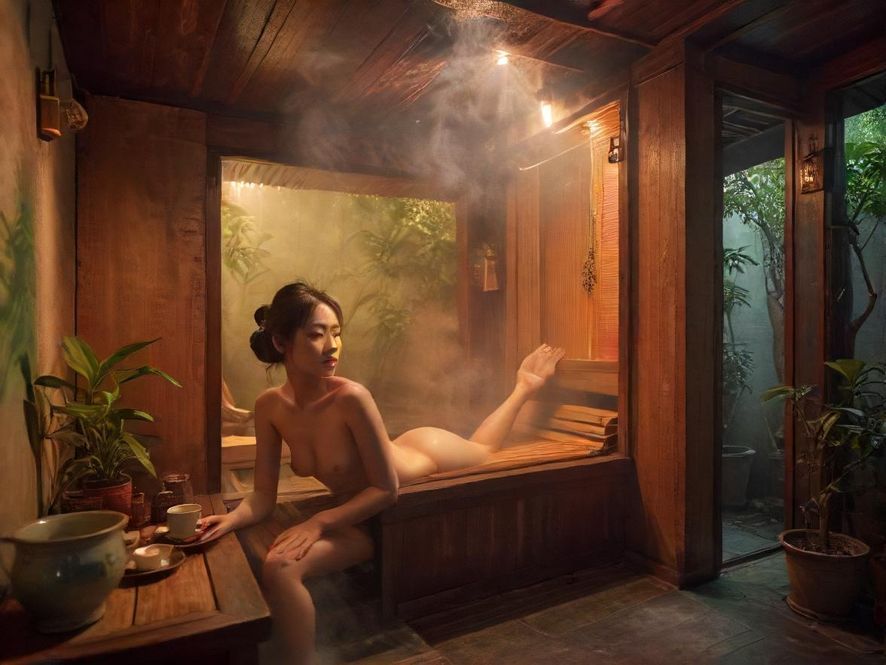 广州隐藏茶社桑拿汗蒸场景