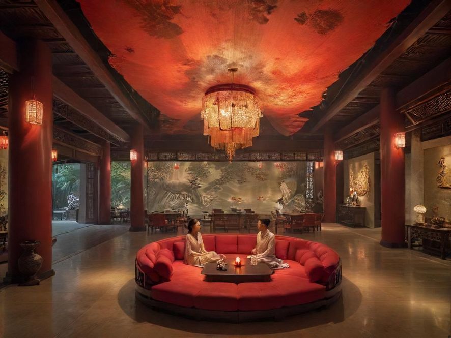 广州金园会馆大厅休闲区实景