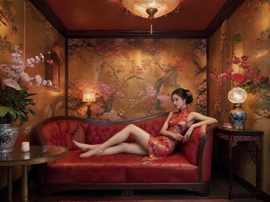 百花丛楼凤会所私密包厢内景