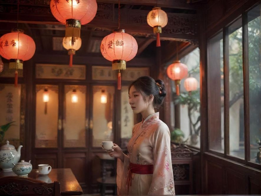 广州隐藏茶社复古茶艺场景