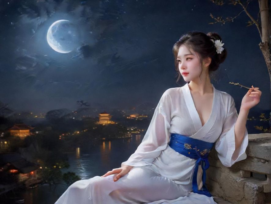 广州夜景灯火辉煌夜晚场景