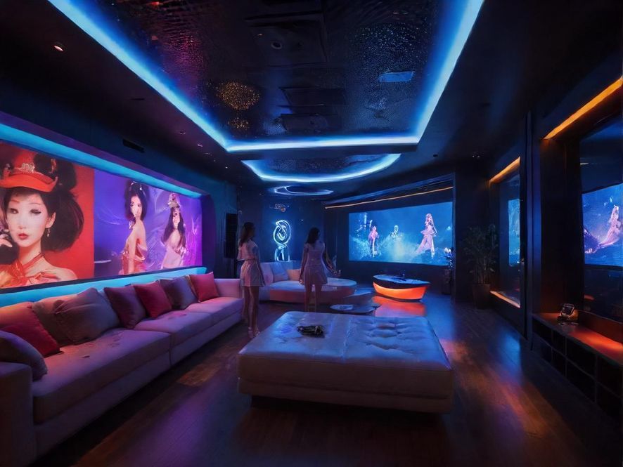 广州91凤楼室内互动娱乐区域全景现代风格娱乐氛围