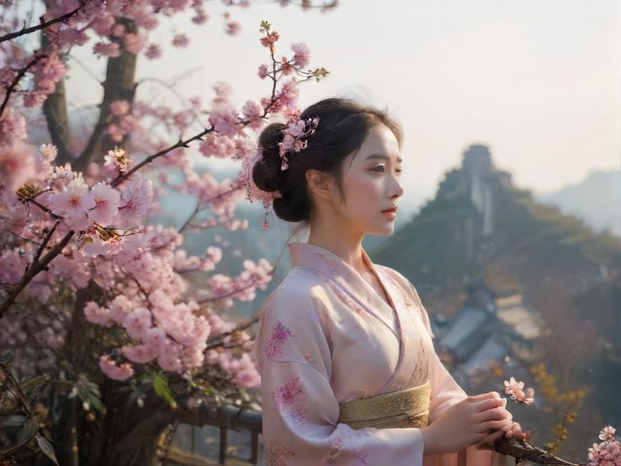 广州老街巷深处,一扇被繁花簇拥的窗户,傍晚时分,光影斑驳,充满电影般的艺术感,展现出广州街头巷尾的独特韵味。