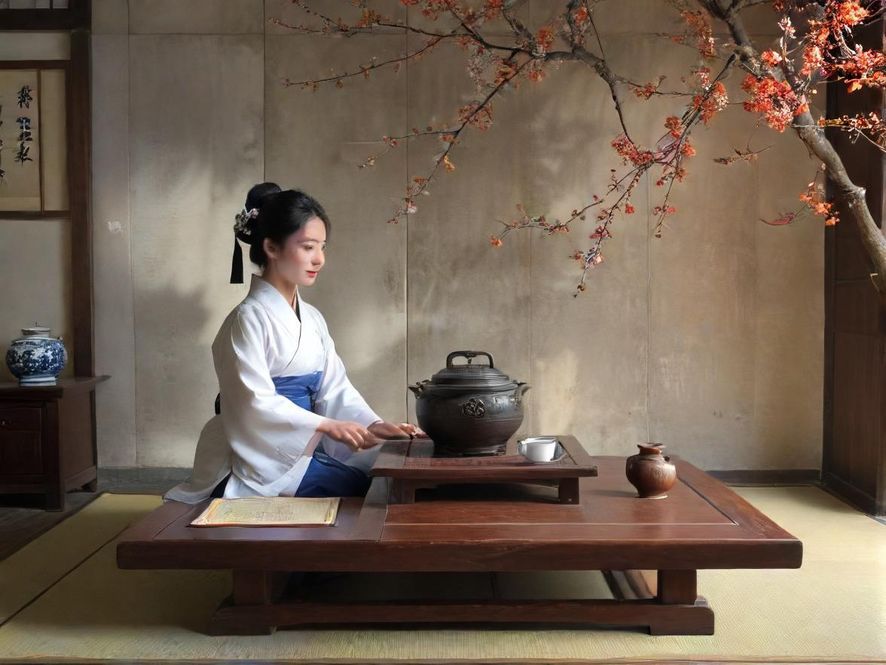 广州天河花社区的温馨雅致茶室,柔和灯光与现代中式风格完美融合,营造出静谧舒适的私密空间。