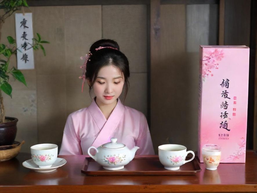 广州雅致茶室中品茶的女子