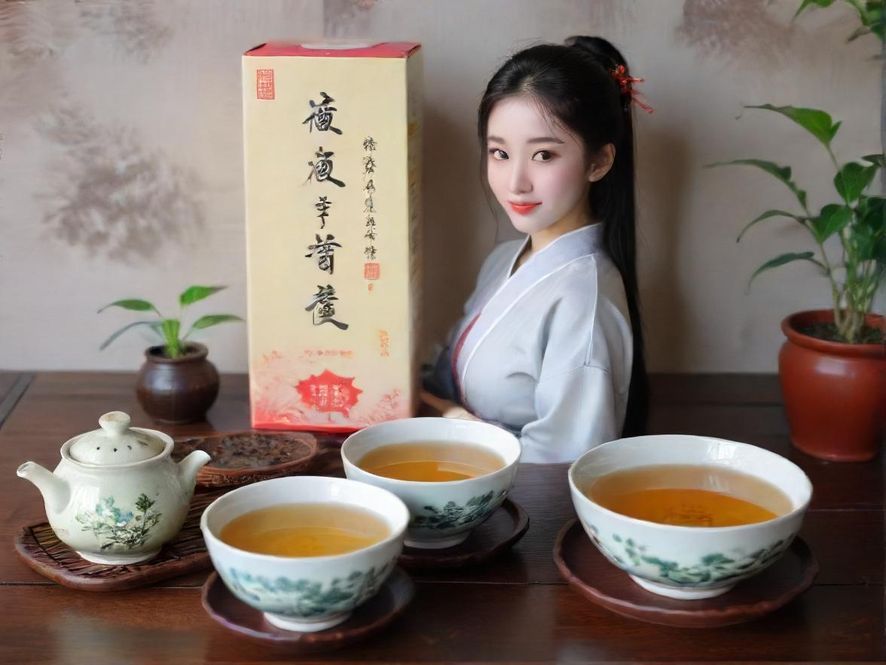 一位女子在静谧的茶桌旁品茶的唯美写意特写